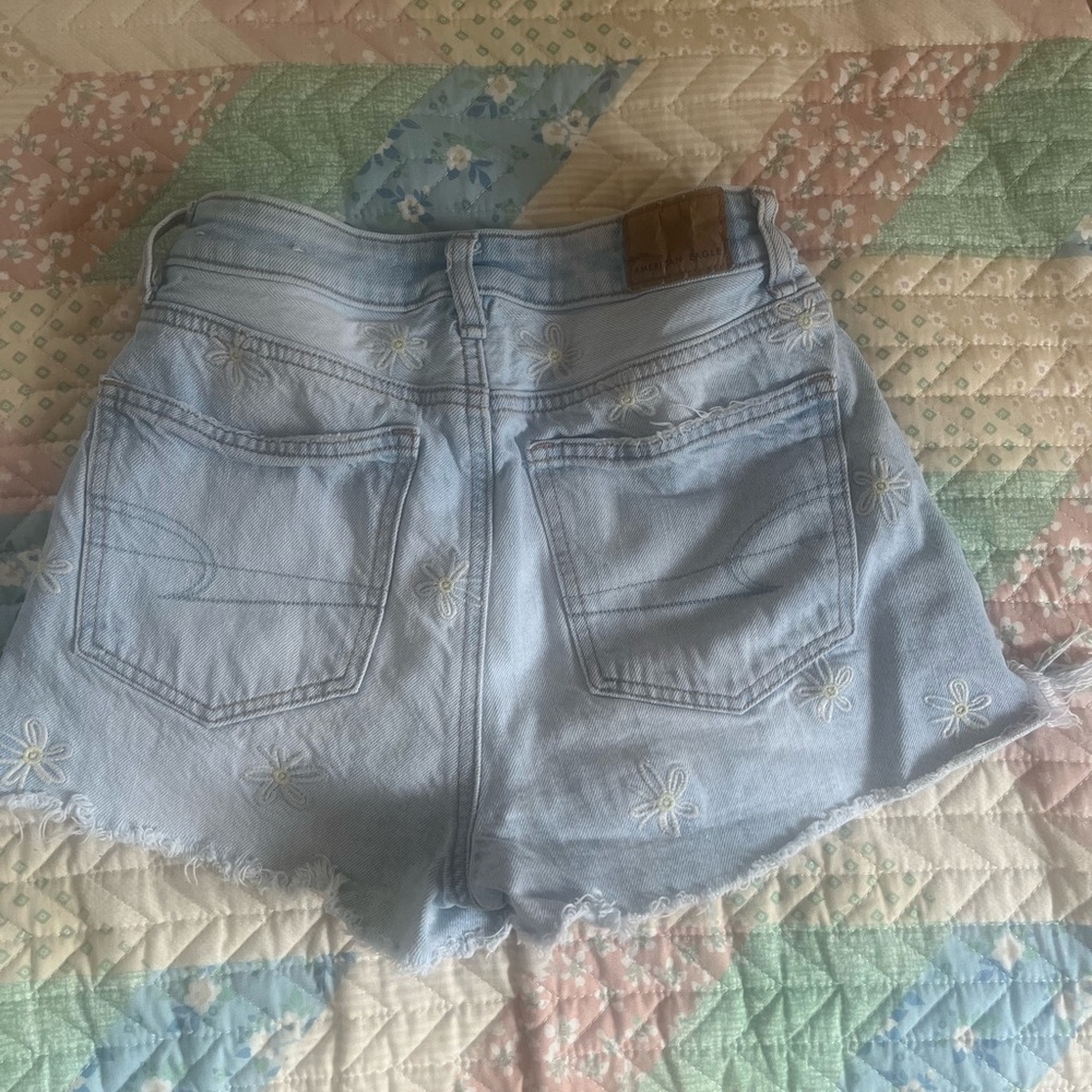 American Eagle Outfitters Light Blue Daisy Jean Shorts